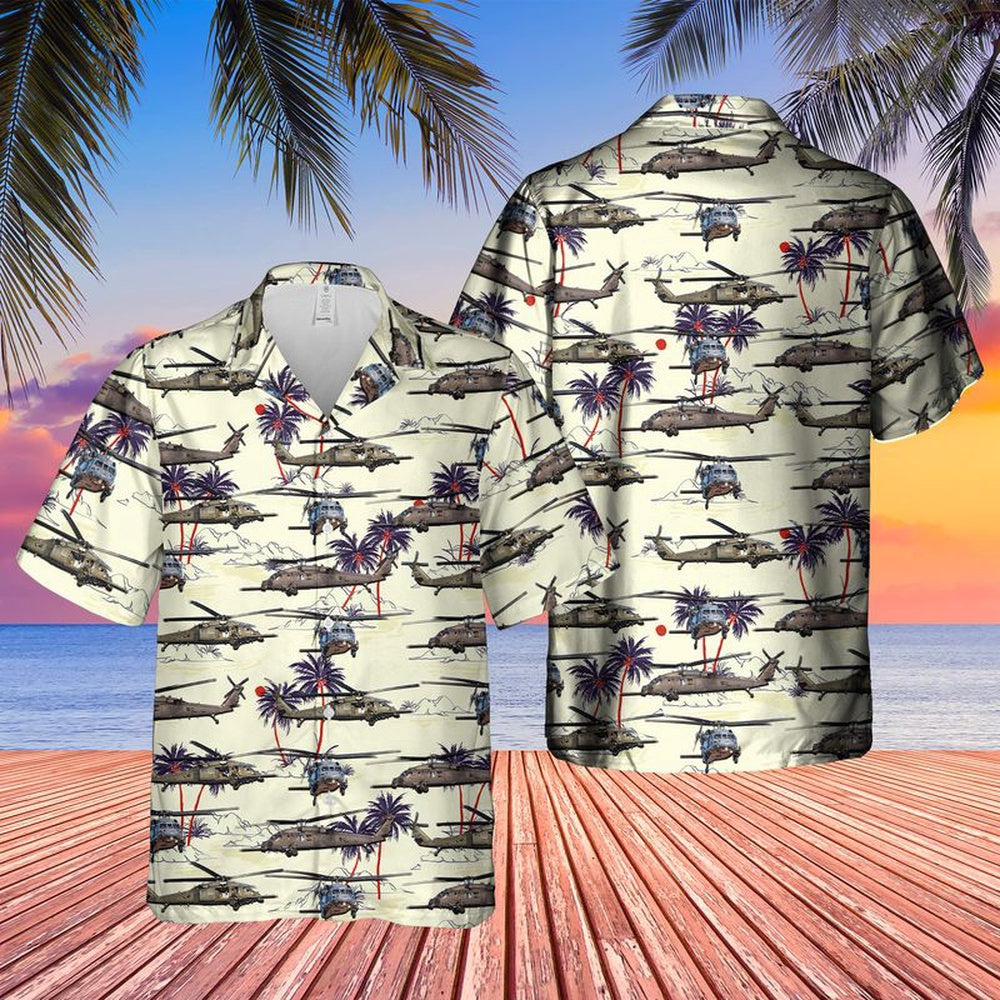 Air Force Hawaiian Shirt, US Air Force Sikorsky HH-60G Pave Hawk (S-70A) Hawaiian Shirt, Airplane Hawaiian Shirt, Military Aloha Shirts