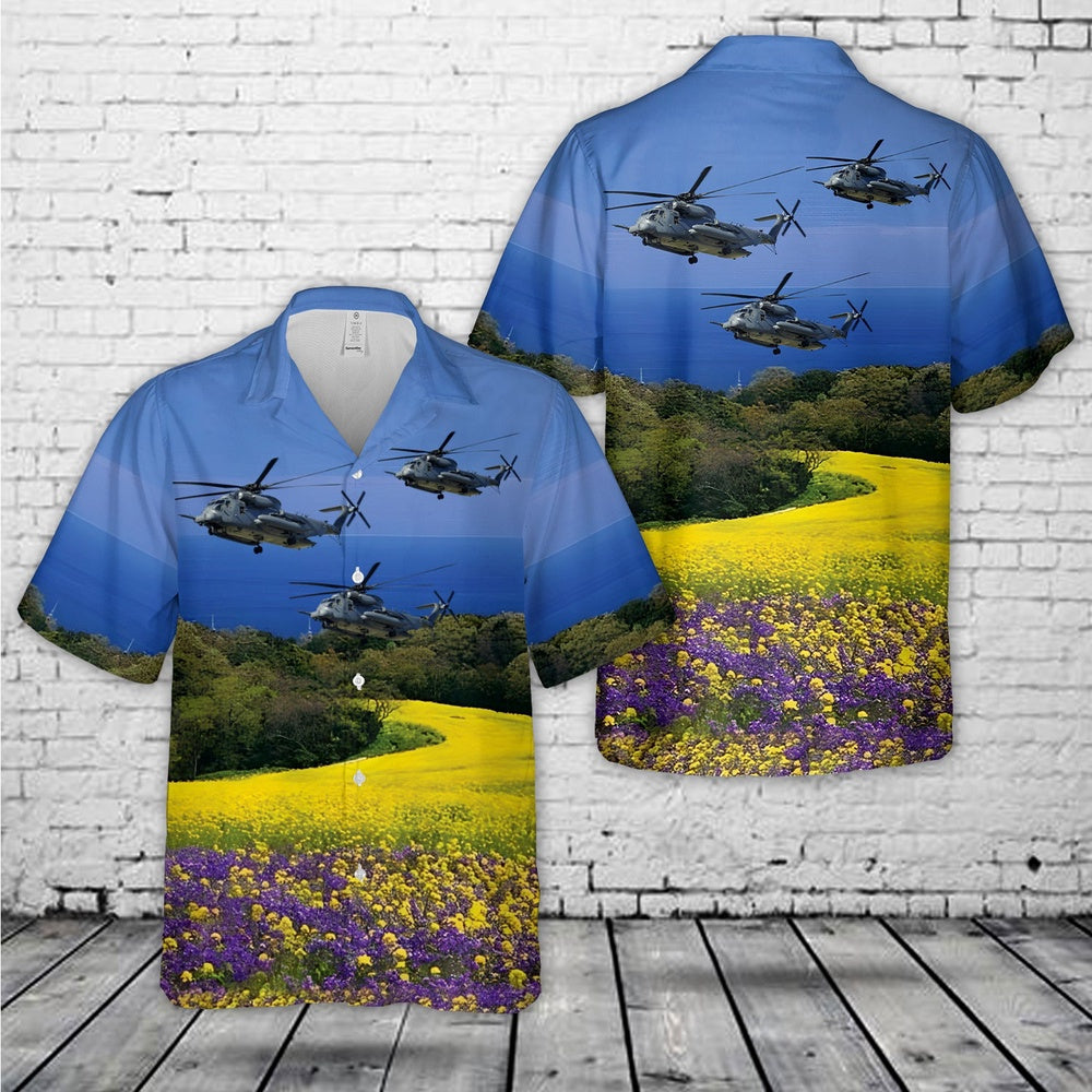 Air Force Hawaiian Shirt, US Air Force Sikorsky MH-53J Pave Low III Hawaiian Shirt, Airplane Hawaiian Shirt, Military Aloha Shirts