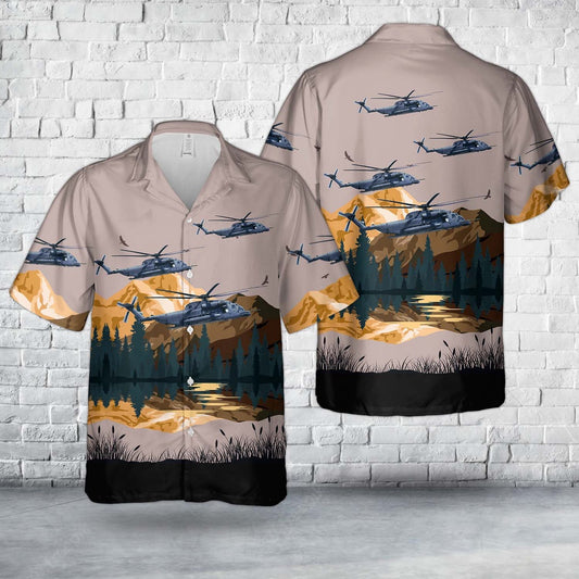 Air Force Hawaiian Shirt, US Air Force Sikorsky MH-53J Pave Low III (S-65A) Hawaiian Shirt, Airplane Hawaiian Shirt, Military Aloha Shirts