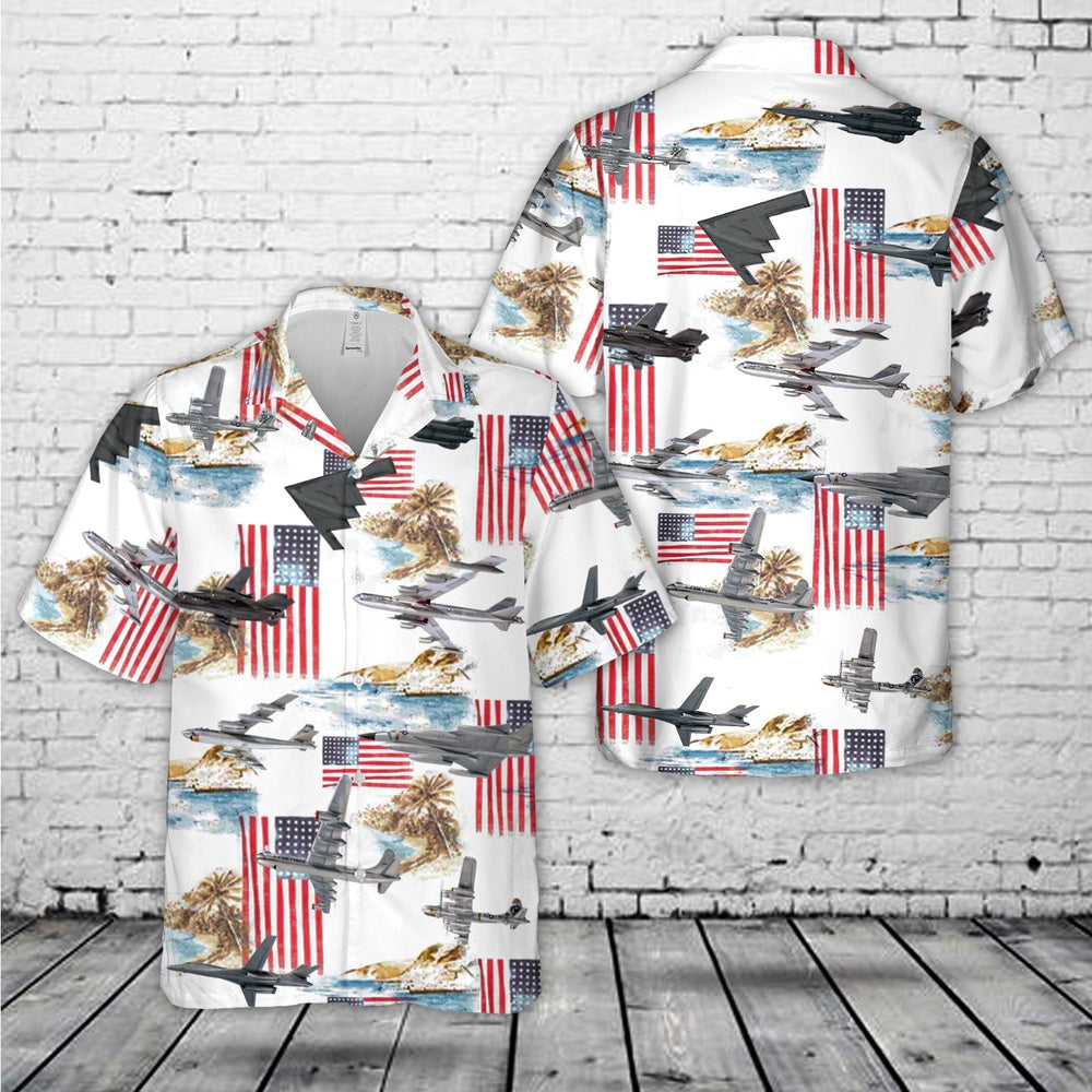 Air Force Hawaiian Shirt, US Air Force Strategic Airplane Bombers Hawaiian Shirt, Airplane Hawaiian Shirt, Military Aloha Shirts