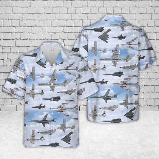 Air Force Hawaiian Shirt, US Air Force Strategic Bombers Hawaiian Shirt, Airplane Hawaiian Shirt, Military Aloha Shirts