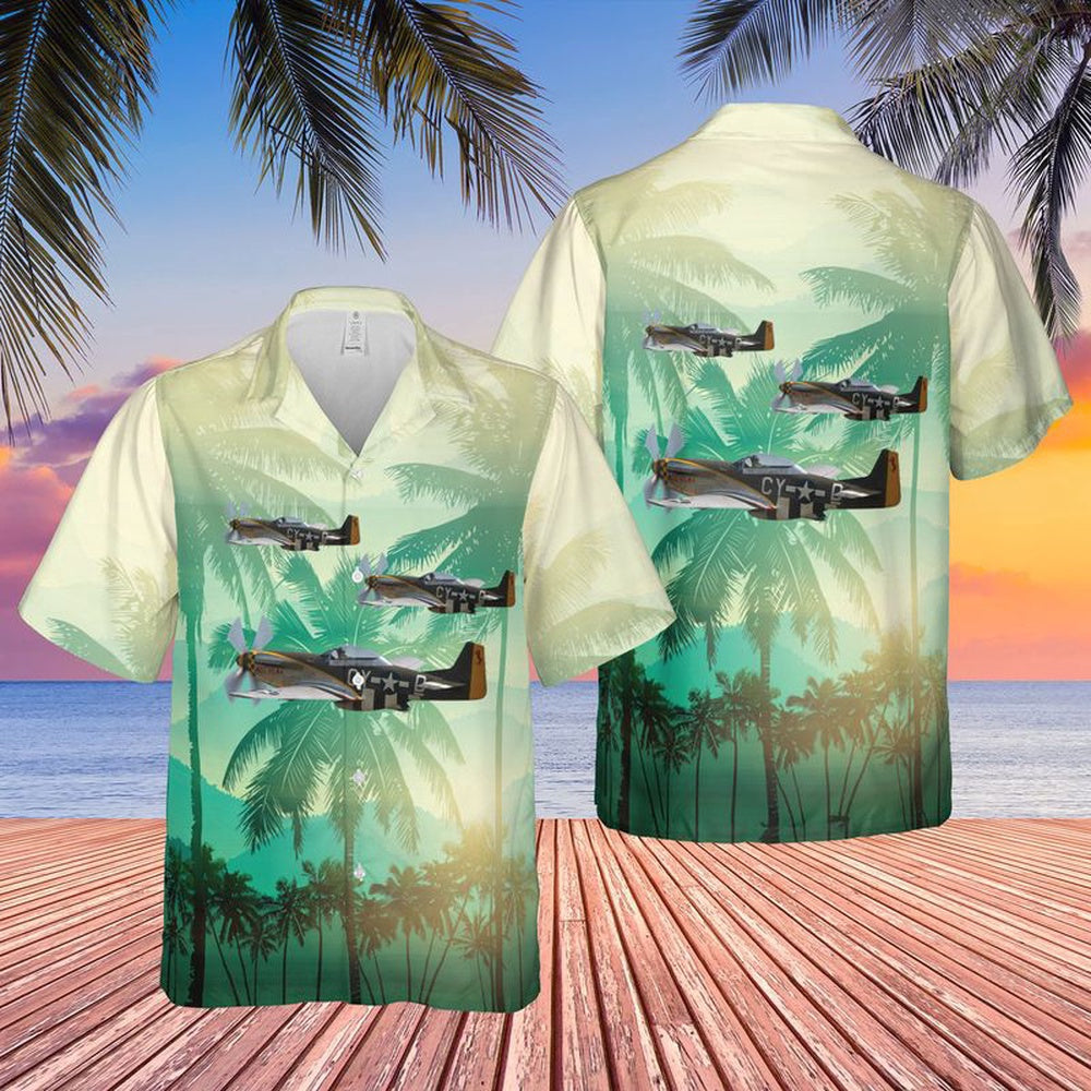 Air Force Hawaiian Shirt, US Air Force TF-51D-25 Mustang 44-84847 Miss Velma Hawaiian Shirt, Airplane Hawaiian Shirt, Military Aloha Shirts