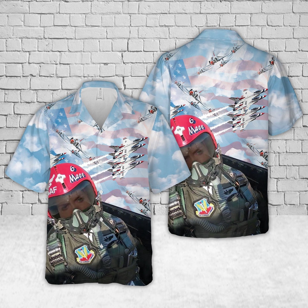 Air Force Hawaiian Shirt, US Air Force Thunderbirds 6 Hawaiian Shirt, Airplane Hawaiian Shirt, Military Aloha Shirts