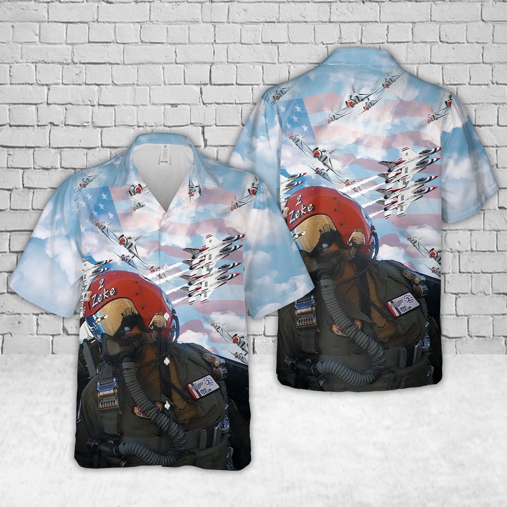 Air Force Hawaiian Shirt, US Air Force Thunderbirds Hawaiian Shirt, Airplane Hawaiian Shirt, Military Aloha Shirts