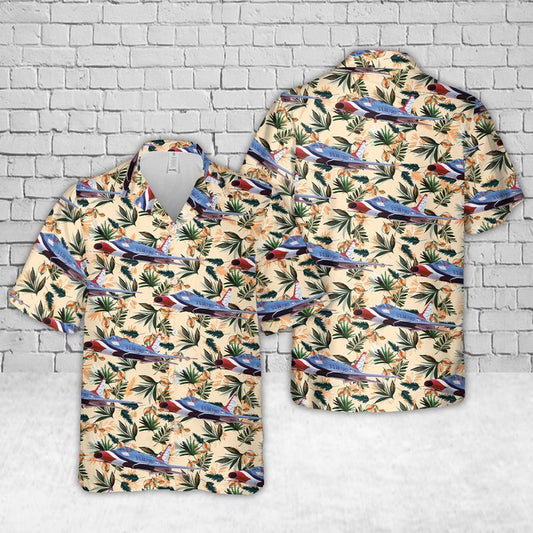 Air Force Hawaiian Shirt, US Air Force Thunderbirds North American F-100D Super Sabre Hawaiian Shirt, Airplane Hawaiian Shirt, Military Aloha Shirts