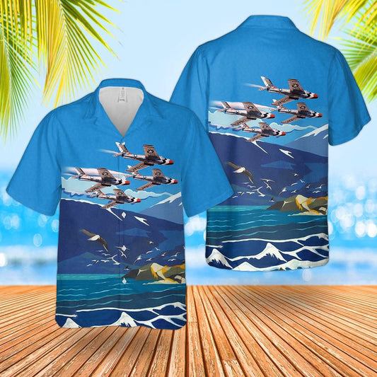 Air Force Hawaiian Shirt, US Air Force Thunderbirds Republic F-84F Thunderstreak Hawaiian Shirt, Airplane Hawaiian Shirt, Military Aloha Shirts
