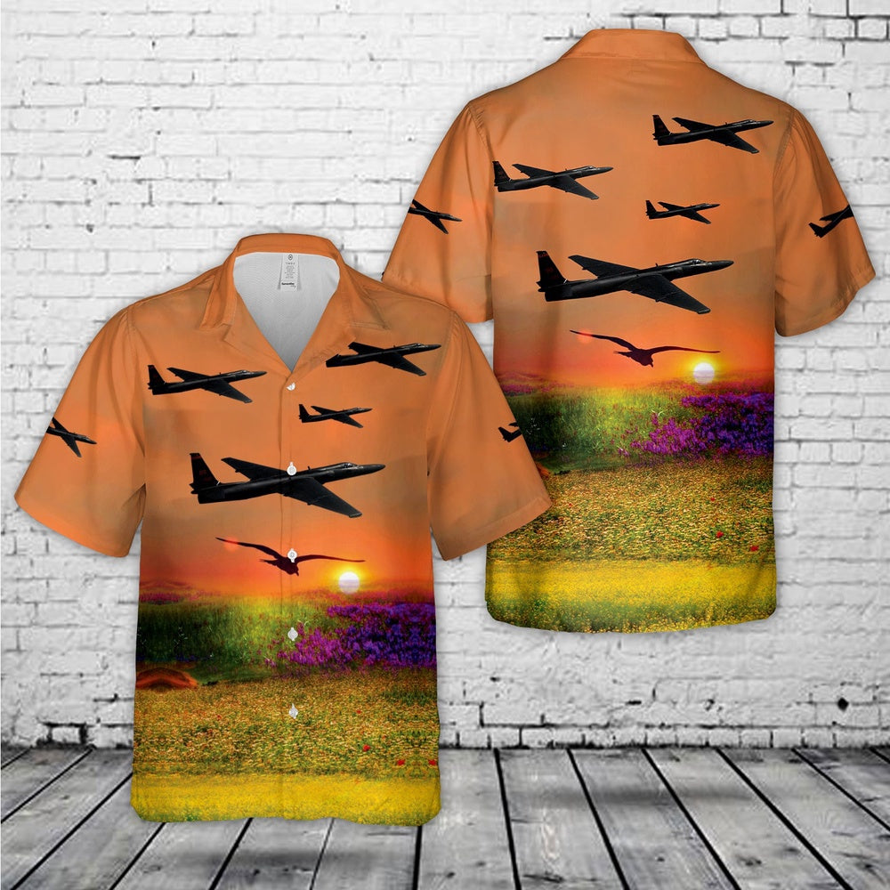 Air Force Hawaiian Shirt, US Air Force U-2 Dragon Lady 80-1080 the 9th Reconnaissance Wing Hawaiian Shirt, Airplane Hawaiian Shirt
