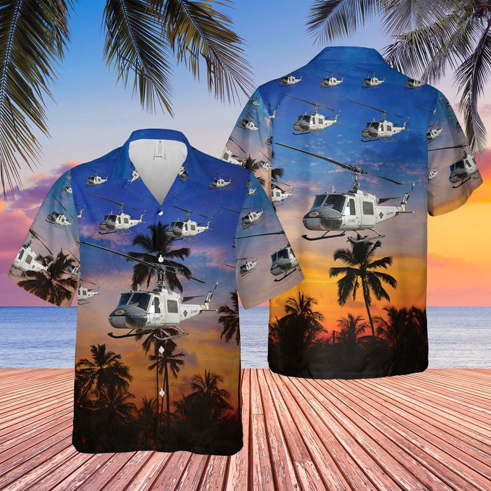 Air Force Hawaiian Shirt, US Air Force UH-1F Iroquois Hawaiian Shirt, Airplane Hawaiian Shirt, Military Aloha Shirts