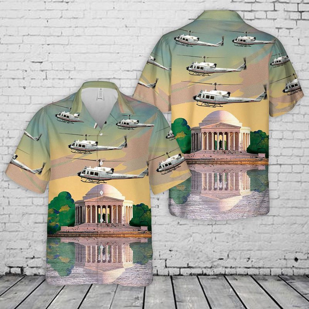 Air Force Hawaiian Shirt, US Air Force UH-1N Iroquois 20th Special Operations Squadron CH-135 Twin Huey Hawaiian Shirt, Airplane Hawaiian Shirt