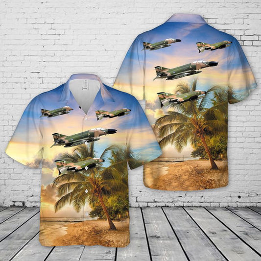 Air Force Hawaiian Shirt, US Air Force (USAF) McDonnell Douglas F-4C Phantom II Hawaiian Shirt, Airplane Hawaiian Shirt, Military Aloha Shirts