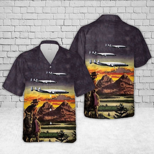 Air Force Hawaiian Shirt, US Air Force Wyoming Air National Guard 153d Airlift Wing Lockheed C-121G Constellation 54-4062 Hawaiian Shirt