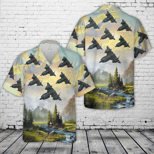 Air Force Hawaiian Shirt, US Air Force YF-12A Hawaiian Shirt, Airplane Hawaiian Shirt, Military Aloha Shirts