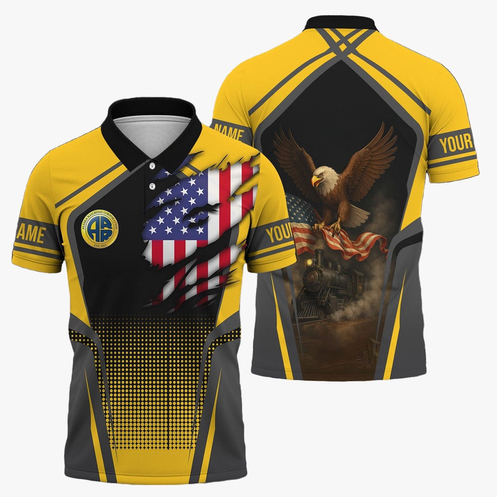 Alaska Railroad Polo Shirt, American Eagle Vintage Train Shirt
