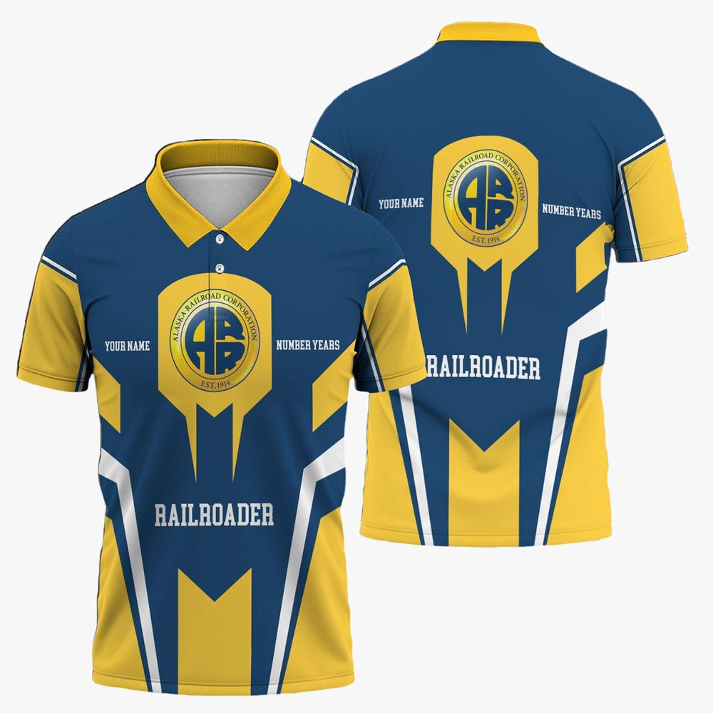 Alaska Railroad Polo Shirt, Custom Year Railroader Shirt Gift Idea For Train Lover