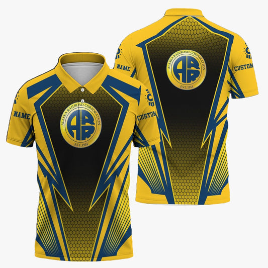 Alaska Railroad Polo Shirt, Lightning Graphic Style Shirt Gift Idea For Train Lover