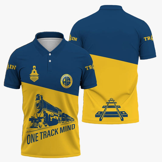 Alaska Railroad Polo Shirt, One Track Mind Unisex Train Shirt Gift Idea For Train Lover