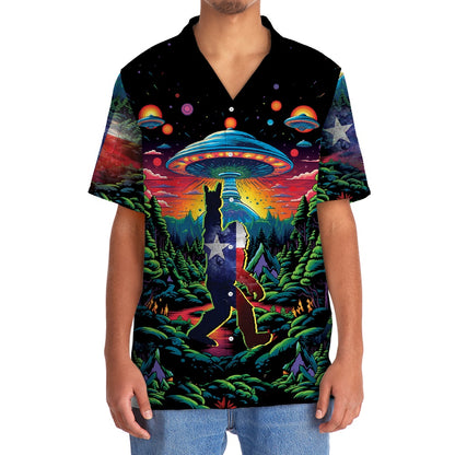 Alien Bigfoot Texas State Hawaiian Shirt, Funny Hawaiian Shirt, Cool Hawaiian Shirts, Best Hawaiian Shirts