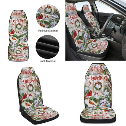 All Hearts Come Home For Christmas Cardinal Cars Seat Cover, Christmas Car Seat Covers, Car Decor Gift