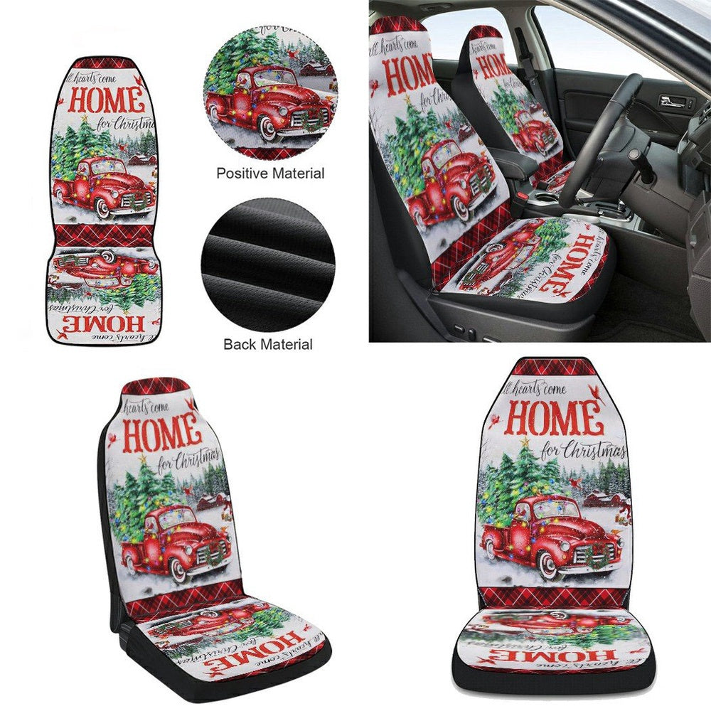 All Hearts Come Home For Christmas Cars Seat Cover, Christmas Car Seat Covers, Car Decor Gift