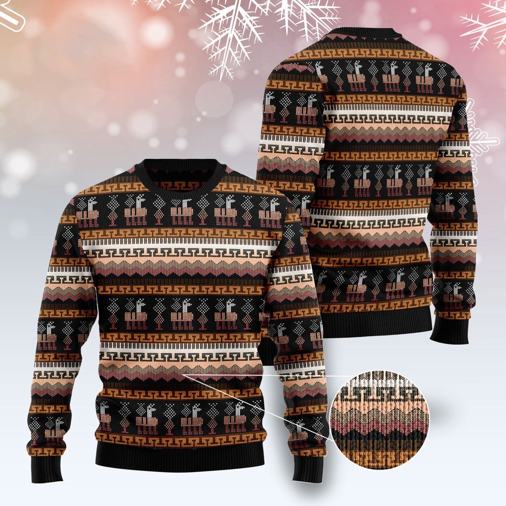 Alpaca Pattern Ugly Christmas Sweater, Funny Xmas Sweater, Sweater Xmas