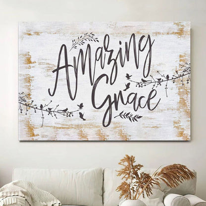 Amazing Grace How Sweet The Sound - Old Country Church - Christian Canvas Wall Art - Christian Wall Decor