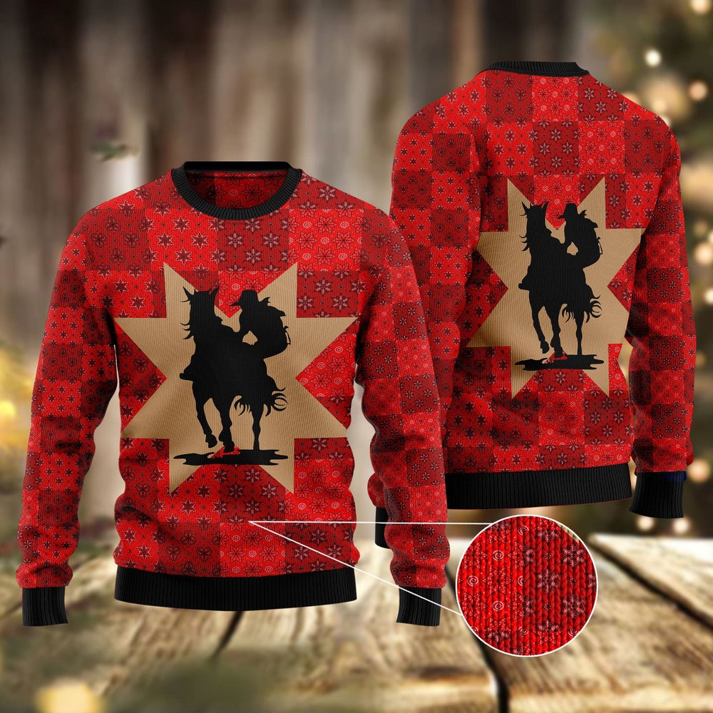 Amazing Cowgirl Ugly Christmas Sweater, Funny Xmas Sweater, Sweater Xmas