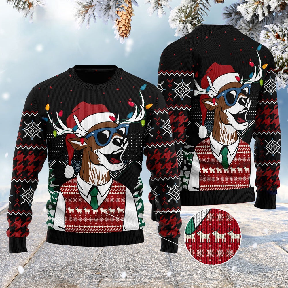 Amazing Deer Ugly Christmas Sweater, Funny Xmas Sweater, Sweater Xmas