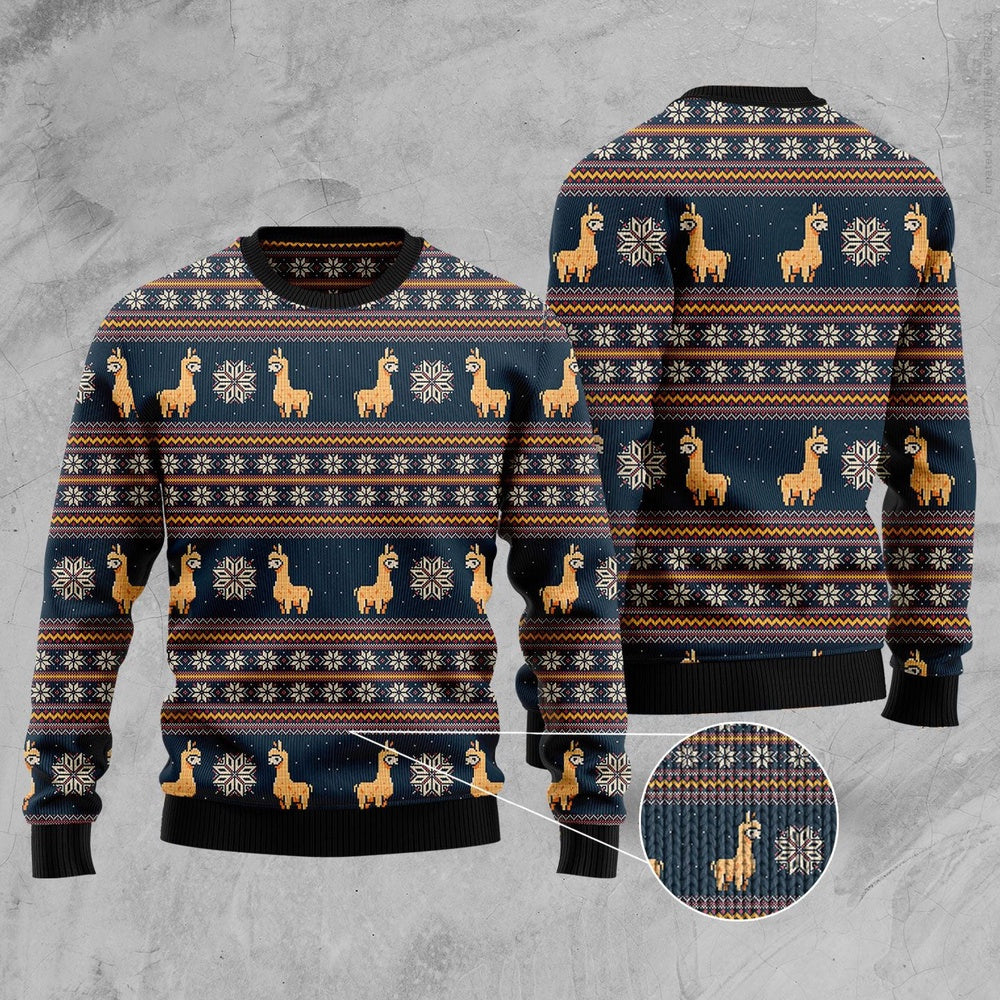 Amazing Llama Ugly Christmas Sweater, Funny Xmas Sweater, Sweater Xmas