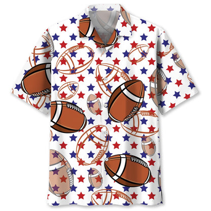 America Football Hawaiian Shirt, Funny Hawaiian Shirt, Usa Hawaiian Shirt, Vintage Hawaiian Shirts