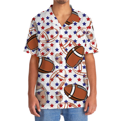 America Football Hawaiian Shirt, Funny Hawaiian Shirt, Usa Hawaiian Shirt, Vintage Hawaiian Shirts