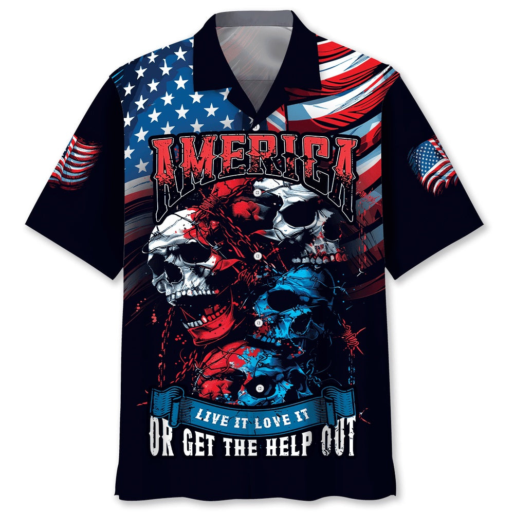 America Live It Love It Hawaiian Shirt, Funny Hawaiian Shirt, Usa Hawaiian Shirt, Vintage Hawaiian Shirts