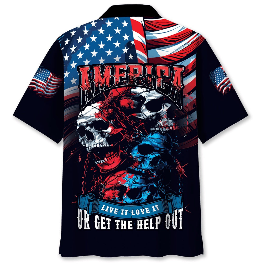 America Live It Love It Hawaiian Shirt, Funny Hawaiian Shirt, Usa Hawaiian Shirt, Vintage Hawaiian Shirts