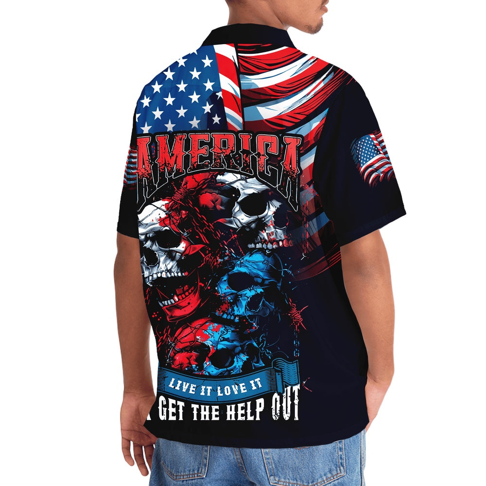 America Live It Love It Hawaiian Shirt, Funny Hawaiian Shirt, Usa Hawaiian Shirt, Vintage Hawaiian Shirts