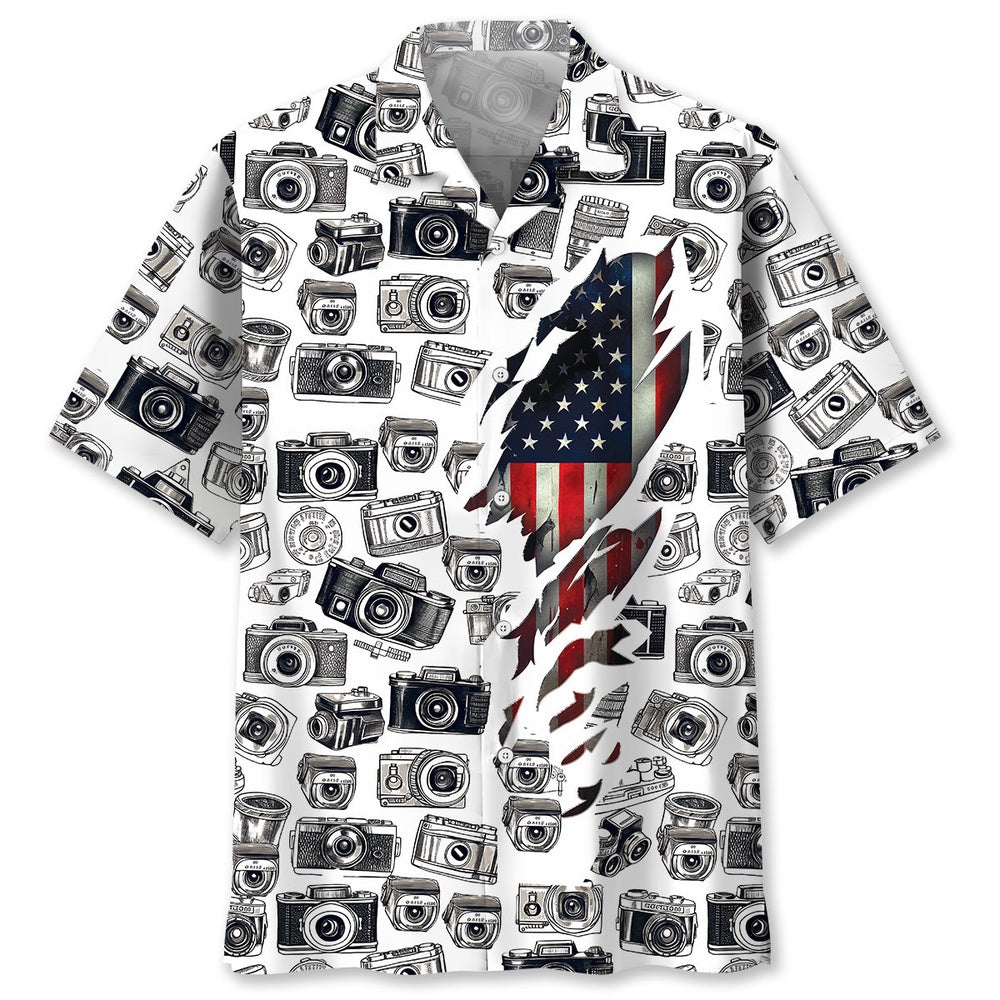 America Photographer Hawaiian Shirt, Funny Hawaiian Shirt, Usa Hawaiian Shirt, Vintage Hawaiian Shirts