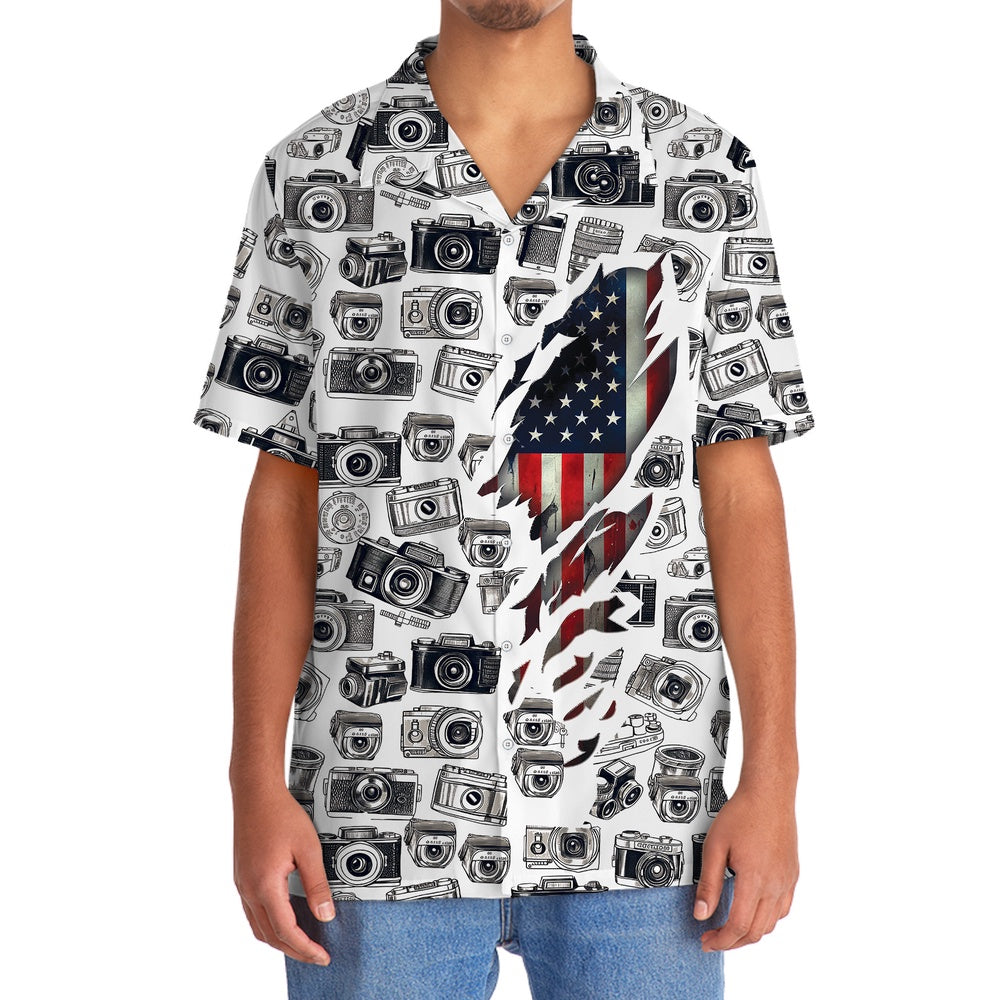 America Photographer Hawaiian Shirt, Funny Hawaiian Shirt, Usa Hawaiian Shirt, Vintage Hawaiian Shirts