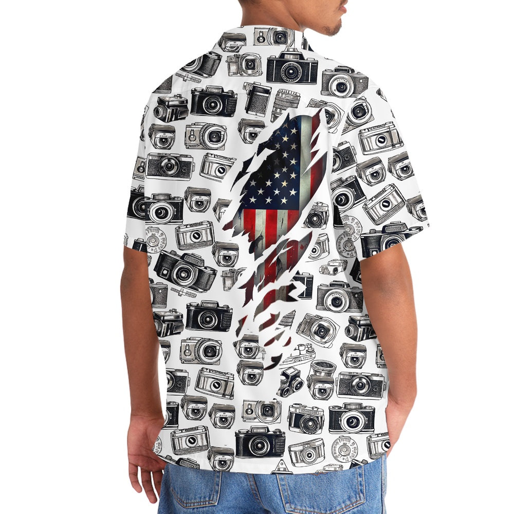 America Photographer Hawaiian Shirt, Funny Hawaiian Shirt, Usa Hawaiian Shirt, Vintage Hawaiian Shirts