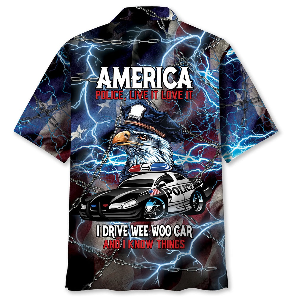 America Police Live It Love It Hawaiian Shirt, Funny Hawaiian Shirt, Usa Hawaiian Shirt, Vintage Hawaiian Shirts