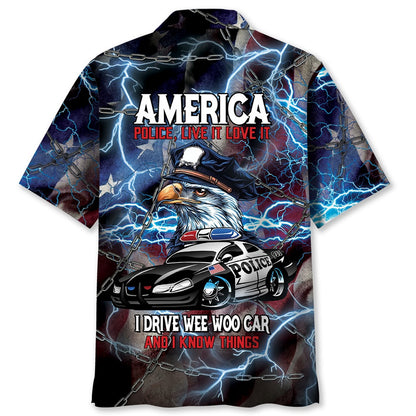 America Police Live It Love It Hawaiian Shirt, Funny Hawaiian Shirt, Usa Hawaiian Shirt, Vintage Hawaiian Shirts