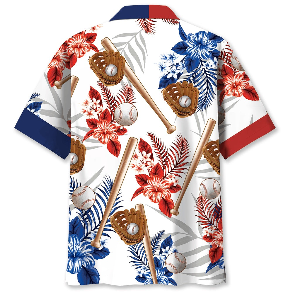 American Baseball Hawaiian Shirt, Funny Hawaiian Shirt, Usa Hawaiian Shirt, Vintage Hawaiian Shirts