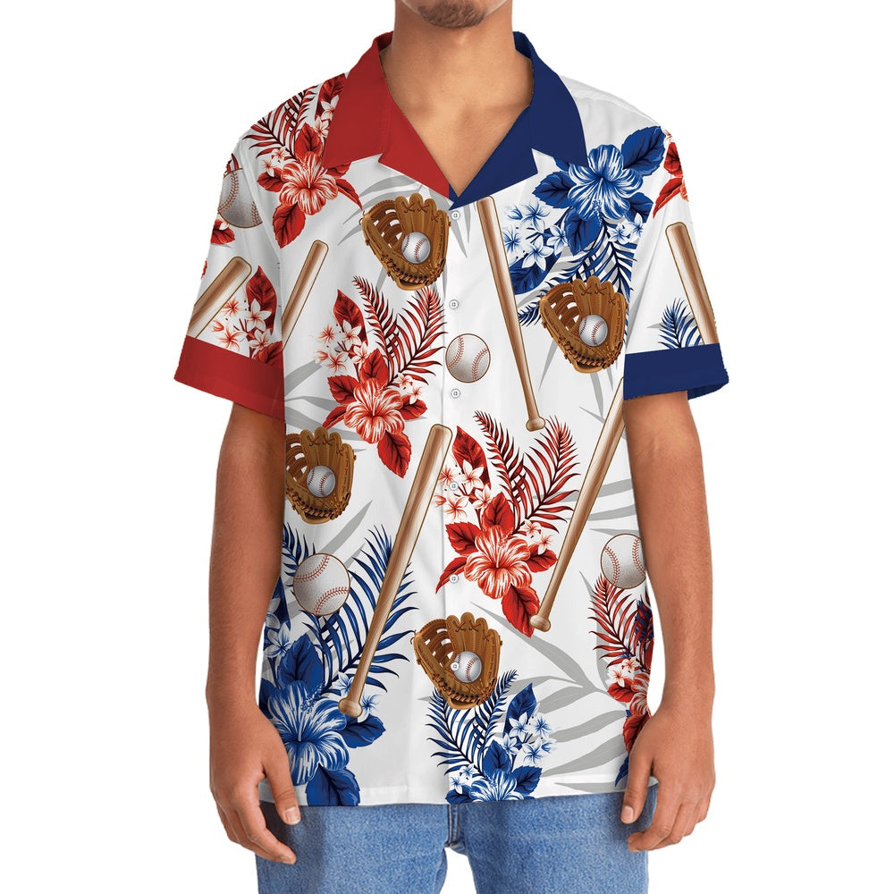 American Baseball Hawaiian Shirt, Funny Hawaiian Shirt, Usa Hawaiian Shirt, Vintage Hawaiian Shirts