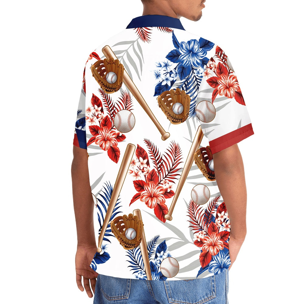 American Baseball Hawaiian Shirt, Funny Hawaiian Shirt, Usa Hawaiian Shirt, Vintage Hawaiian Shirts