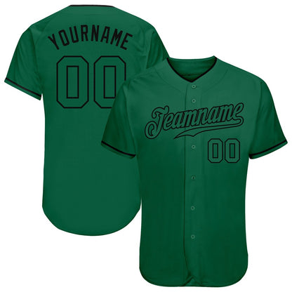 American Baseball Jersey, Custom Kelly Green Kelly Green Black Authentic Baseball Jersey, Baseball Jersey Name