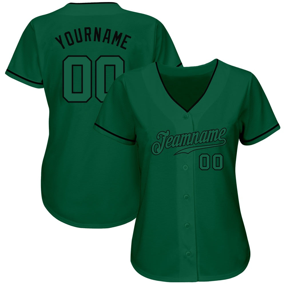 American Baseball Jersey, Custom Kelly Green Kelly Green Black Authentic Baseball Jersey, Baseball Jersey Name