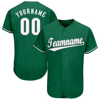 American Baseball Jersey, Custom Kelly Green White Gray Baseball Jersey, Baseball Jersey Name