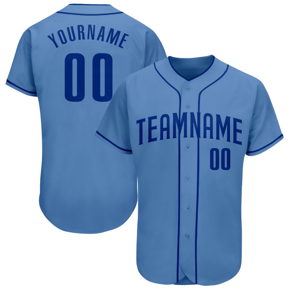 American Baseball Jersey, Custom Light Blue Royal Authentic Baseball Jersey, Baseball Jersey Name