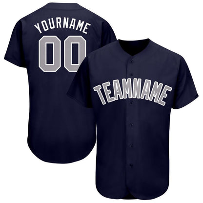American Baseball Jersey, Custom Navy Gray White Baseball Jersey, Baseball Jersey Name