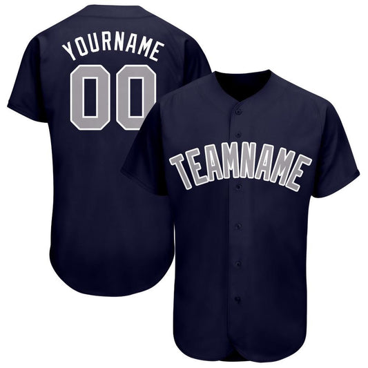 American Baseball Jersey, Custom Navy Gray White Baseball Jersey, Baseball Jersey Name