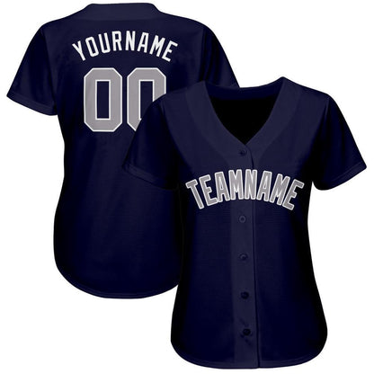 American Baseball Jersey, Custom Navy Gray White Baseball Jersey, Baseball Jersey Name