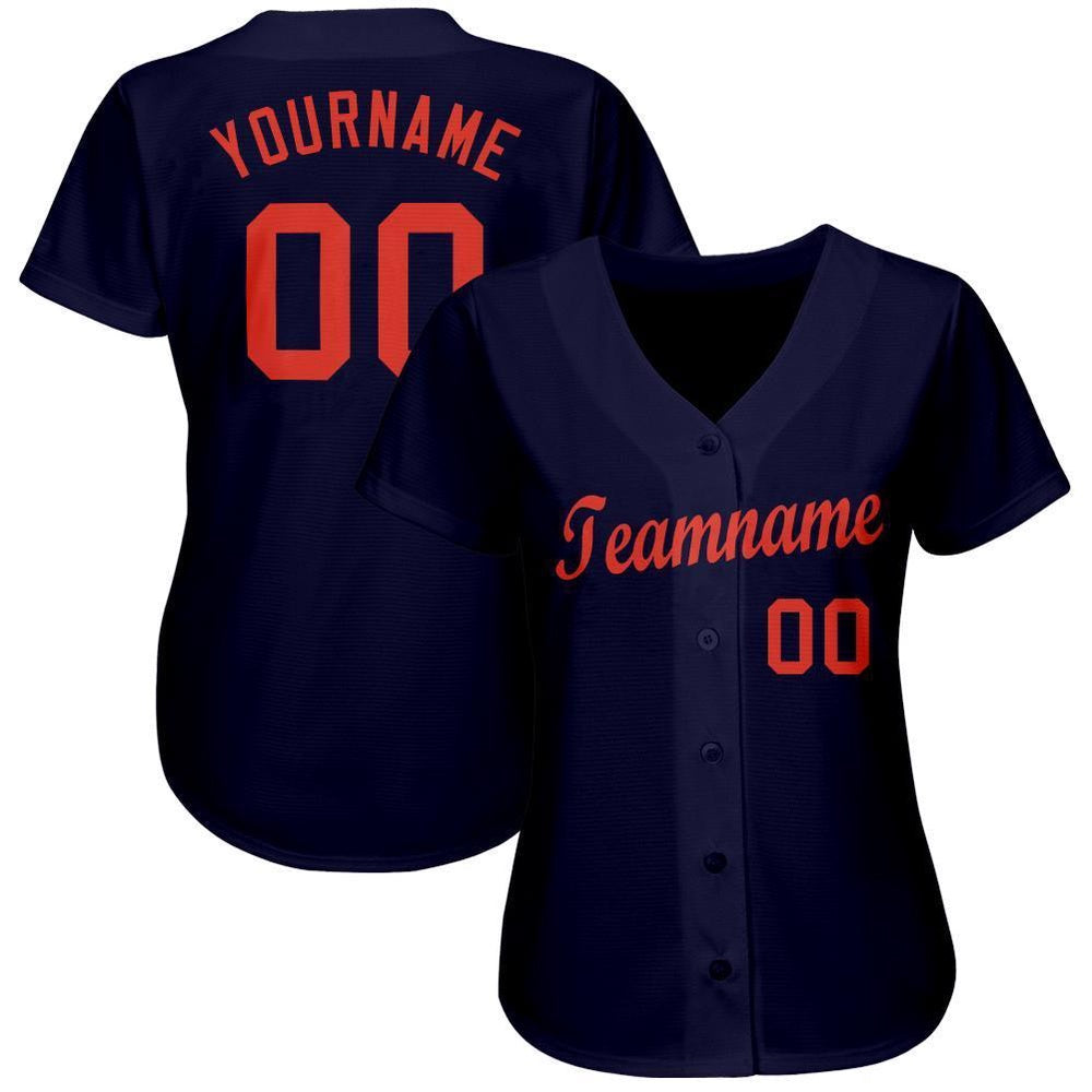 American Baseball Jersey, Custom Navy Orange Baseball Jersey, Baseball Jersey Name