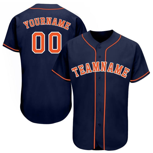 American Baseball Jersey, Custom Navy Orange White Baseball Jersey, Baseball Jersey Name